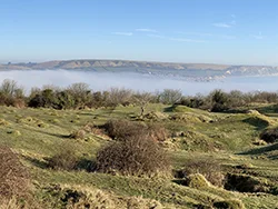 Fog in the valley over Swanage Town Center - Ref: VS2530